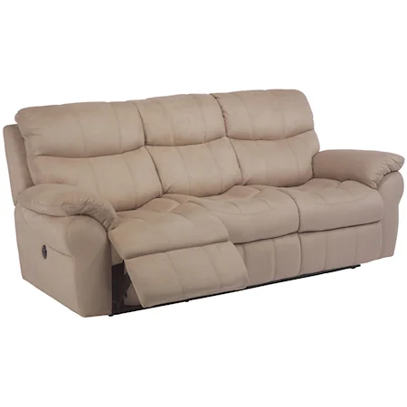 Casual Power Reclining Sofa with Pillow Arms